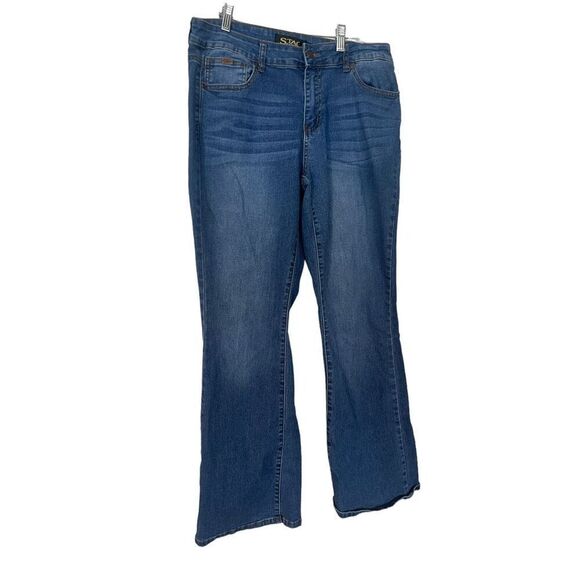 Stag Womens Blue Authentic Quality Mid-Rise Bootcut Jeans Size 15 - Picture 1 of 11